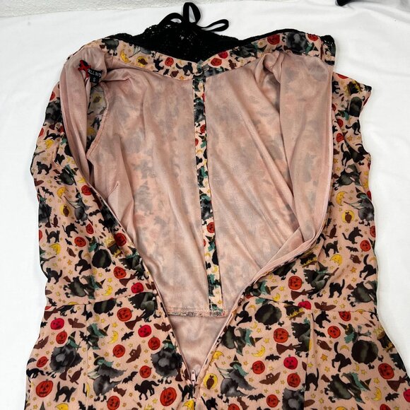Hell Bunny Zelda Halloween Print Retro Dress Pink Multicolor Small - Picture 14 of 16